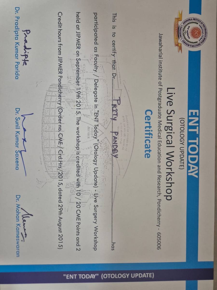 ENT Today Live Surgical Workshop, JIPMER Pondicherry